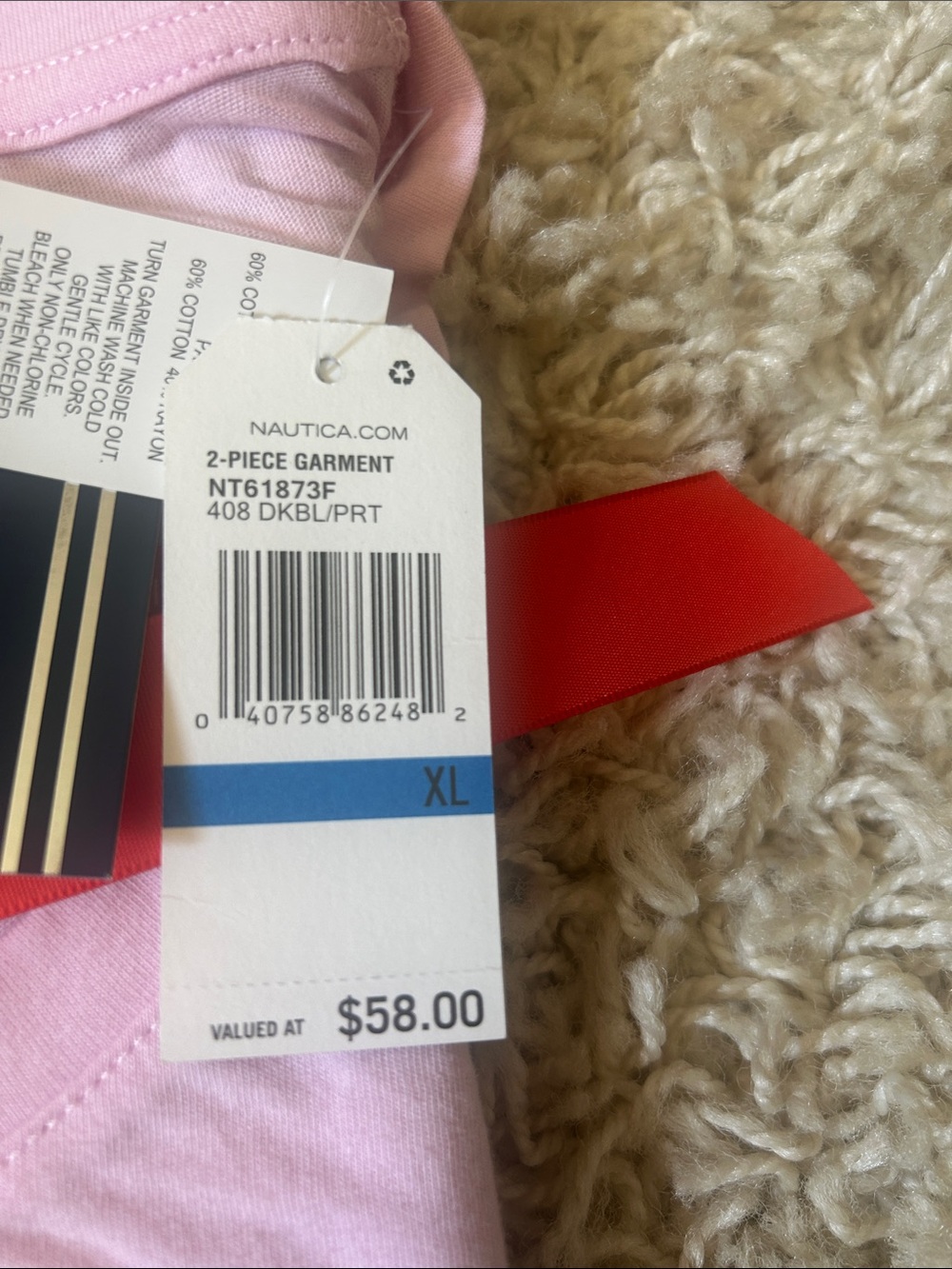 Nautica Two-Piece Pajama Sets in Aqua & Light Pink - Picture 4 of 4